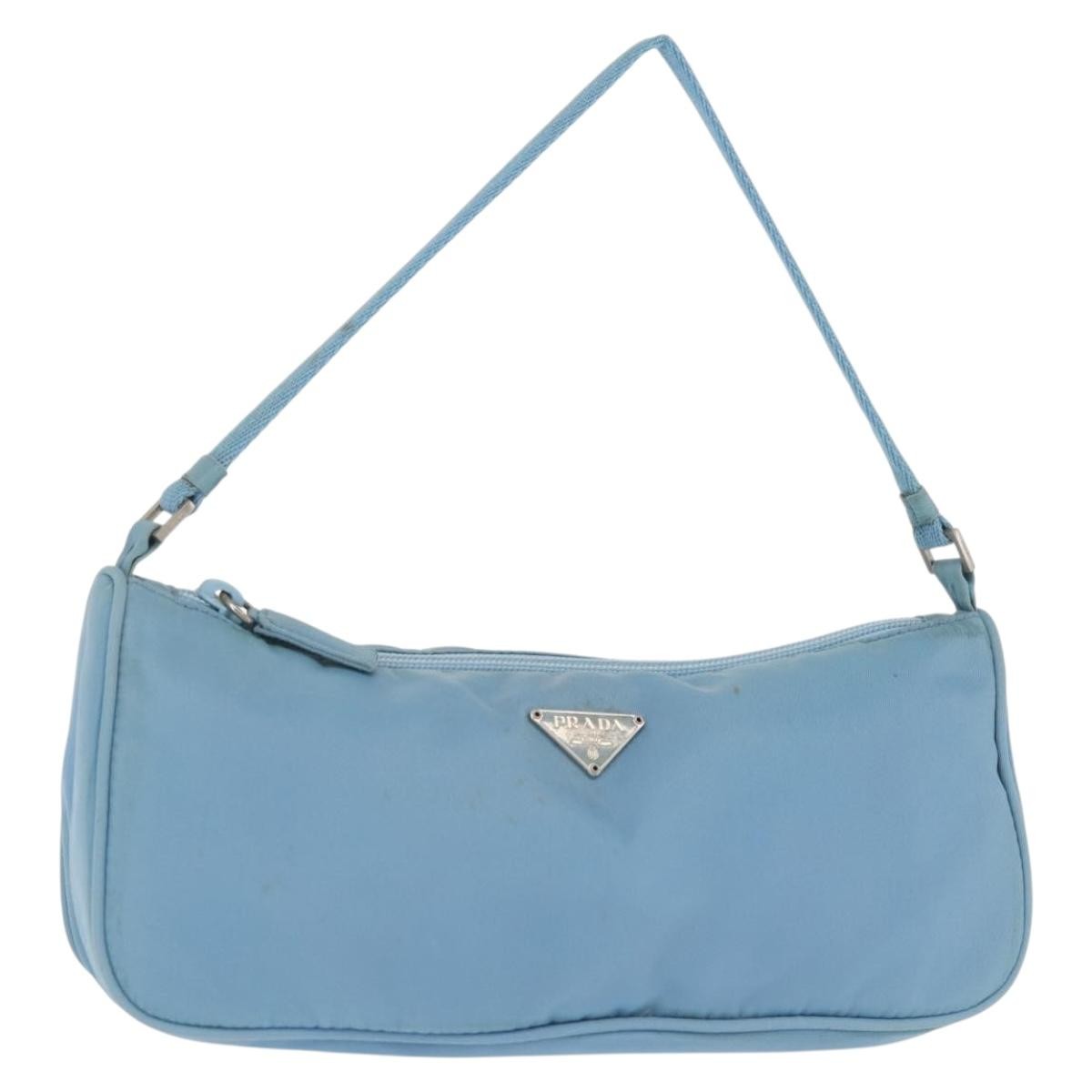 Prada Pochette Shoulder Bag Tessuto, BLUE, NYLON, Clutche & pouche