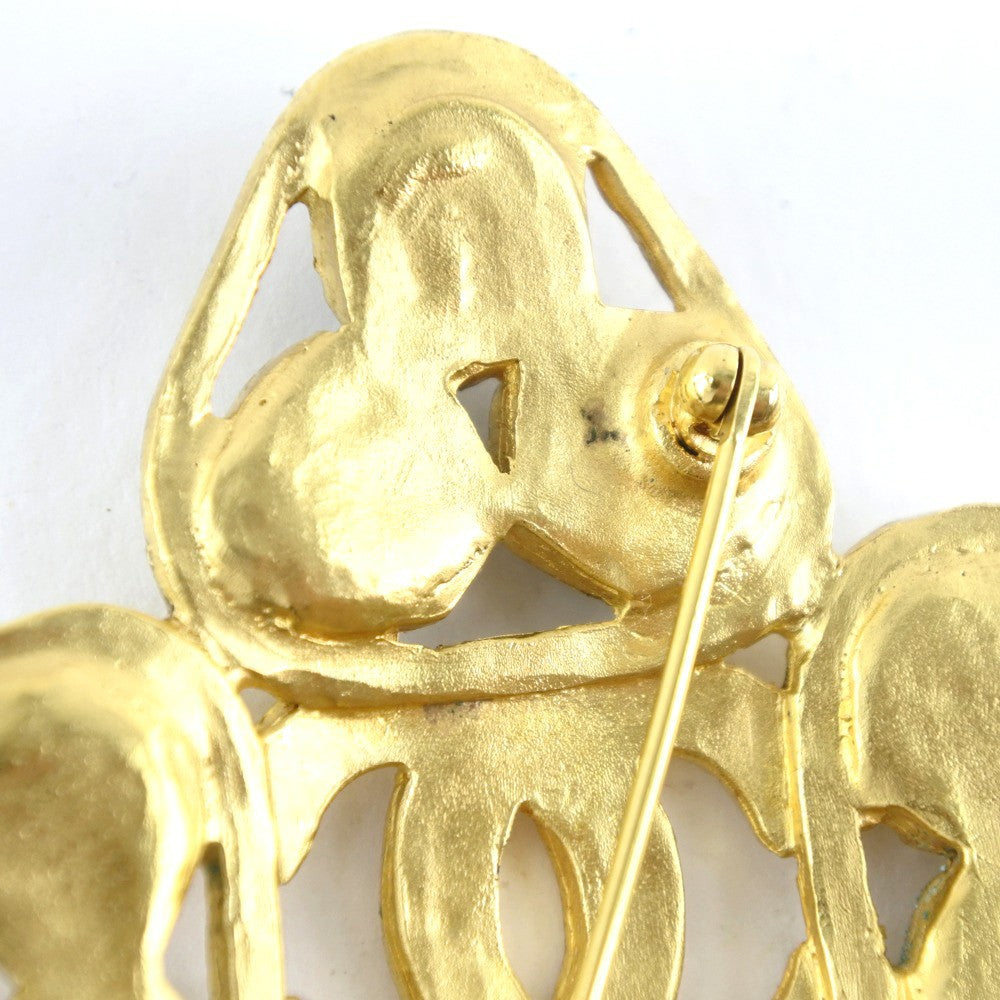 Chanel Vintage CC Brooch Metal, GOLD, GOLD_PLATED, Brooch