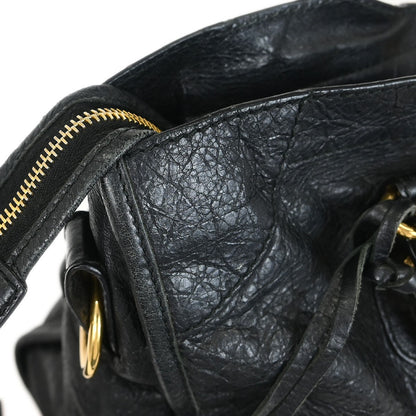 Balenciaga City Giant Studs Bag Leather, BLACK, LEATHER, Handbag