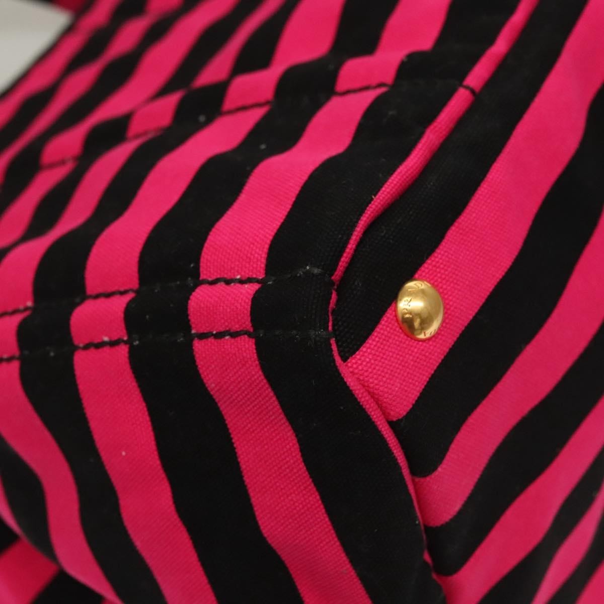 Prada Canapa Open Tote Canvas, BLACK, CANVAS, Tote bag