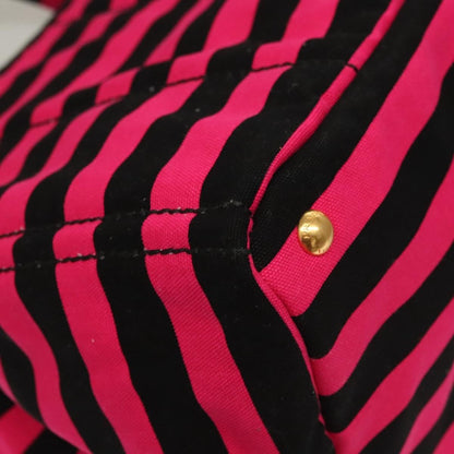 Prada Canapa Open Tote Canvas, BLACK, CANVAS, Tote bag