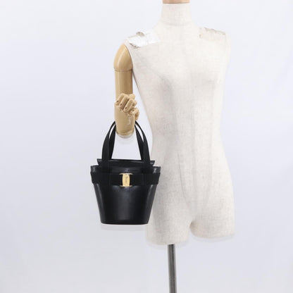 Salvatore Ferragamo Vara Bow Top Handle Bucket Bag Leather, BLACK, LEATHER, Handbag