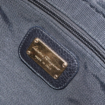 Salvatore Ferragamo Gancini Tote Leather, BLACK, LEATHER, Tote bag