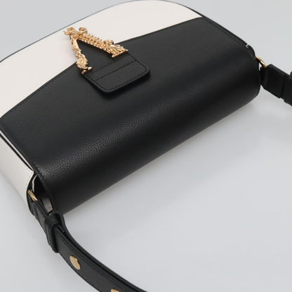 Versace Virtus Flap Messenger Bag Leather, WHITE, LEATHER, Crossbody bag