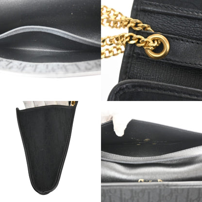 Christian Dior Vintage Chain Flap Shoulder Bag Diorissimo Canvas, BLACK, CANVAS, Shoulder bag
