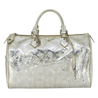 Louis Vuitton Speedy Handbag Monogram Vernis, SILVER, PATENT_LEATHER, Handbag