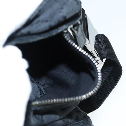 Gucci Vintage Double Belt Bag GG Canvas with Leather, BLACK, CANVAS, Clutche & pouche