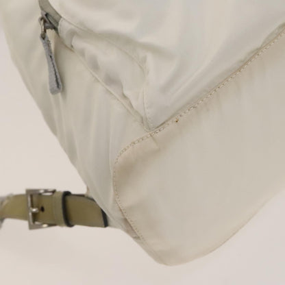 Prada Front Pocket Buckle Backpack Nylon, WHITE, NYLON, Backpack