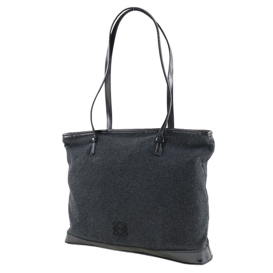 Loewe Anagram Tote Leather, BLACK, SUEDE, Tote bag