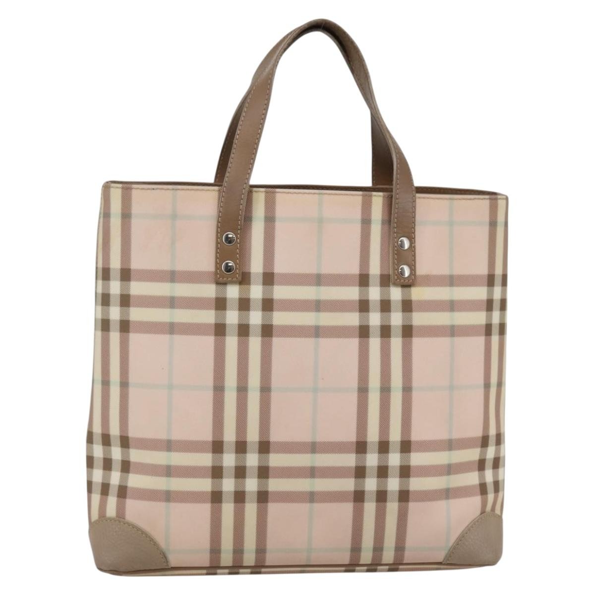 Burberry Nova Check Tote canvas check pattern, PINK, CANVAS, Tote bag