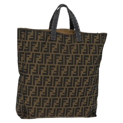 Fendi Open Shopping Tote Zucca Canvas, BROWN, CANVAS, Tote bag
