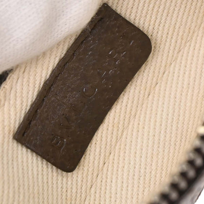 Bvlgari Logomania Shoulder Bag Canvas with Leather, BEIGE, CANVAS, Shoulder bag