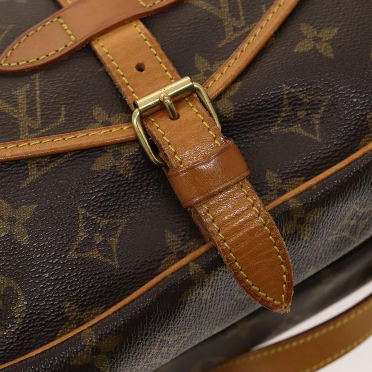 Louis Vuitton Saumur Handbag Monogram Canvas, BROWN, CANVAS, Shoulder bag