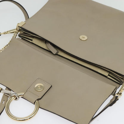 Chloe Faye Shoulder Bag Leather and Suede, BEIGE, SUEDE, Shoulder bag