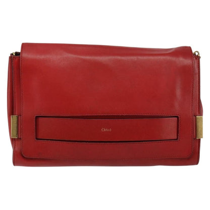 Chloe Elle Chain Clutch Leather, RED, LEATHER, Clutche & pouche