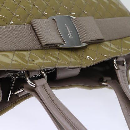 Salvatore Ferragamo Vala Handbag Patent leather, BEIGE, PATENT_LEATHER, Handbag