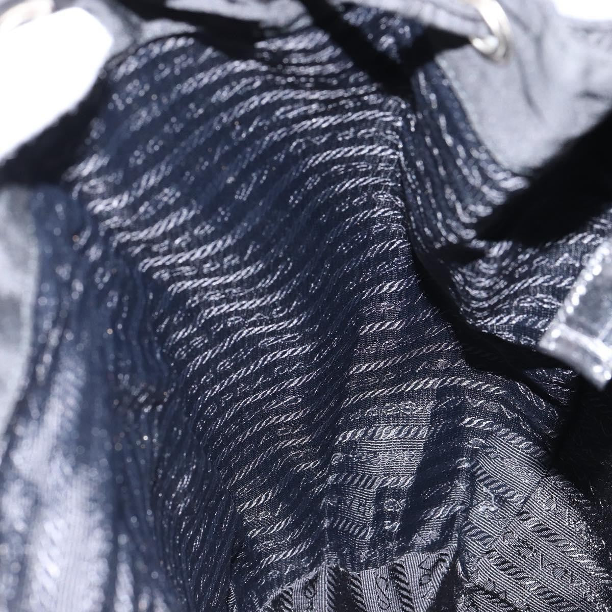 Prada Cinch Buckle Flap Backpack Tessuto with Crocodile Embossed Leather, BLACK, NYLON, Backpack