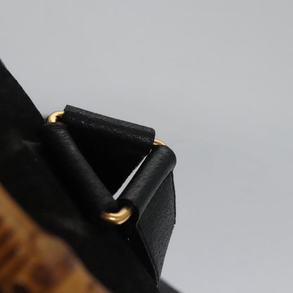 Gucci Vintage Bamboo Backpack Suede and Leather, Black, Suede, Backpack