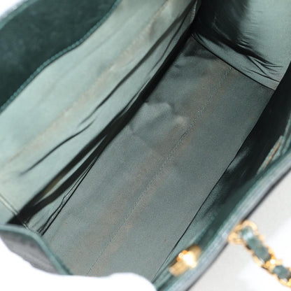 Chanel Vintage CC Lock Pocket Chain Tote Caviar, GREEN, LEATHER, Handbag
