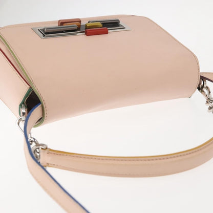 Fendi 3Baguette Convertible Crossbody Calfskin, PINK, LEATHER, Crossbody bag
