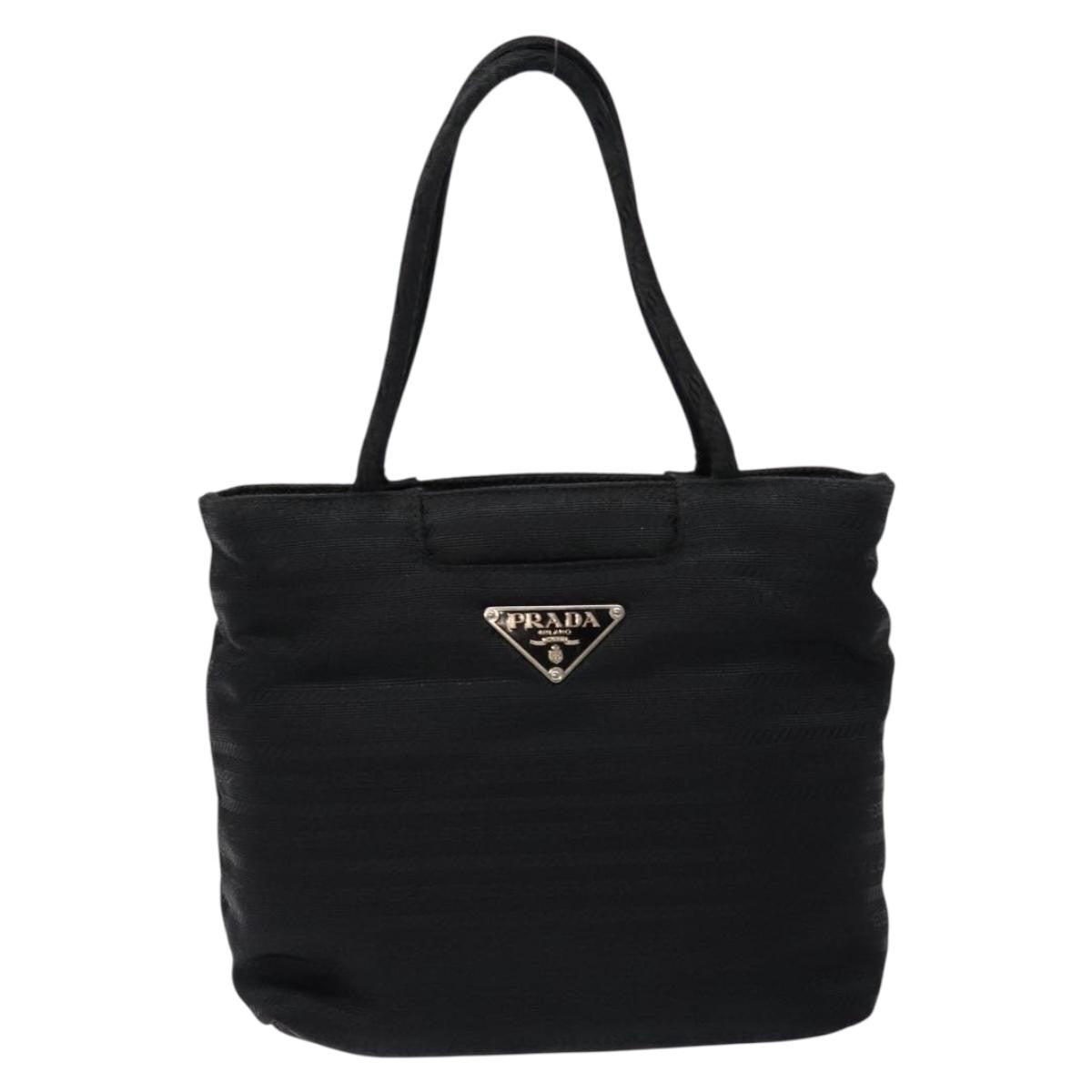 Prada Vintage Zip Handbag Tessuto, BLACK, NYLON, Handbag