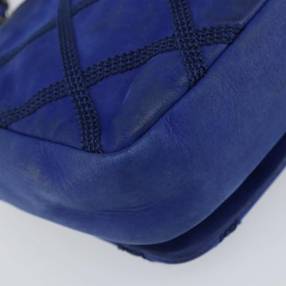 Chanel Diamond Stitch Chain Flap Bag Quilted Iridescent Calfskin, BLUE, LEATHER, Shoulder bag