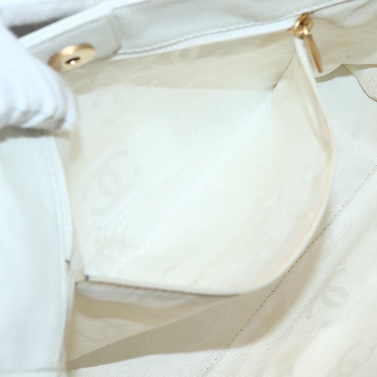 Chanel Vintage Timeless Chain Shoulder Bag Lambskin, WHITE, LEATHER, Tote bag