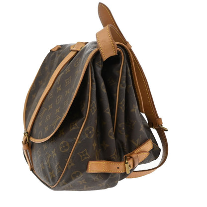 Louis Vuitton Saumur Handbag Monogram Canvas, BROWN, CANVAS, Shoulder bag