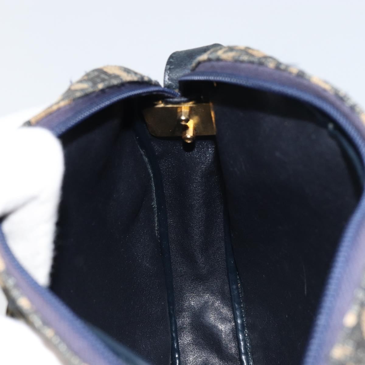 Christian Dior Vintage Trotter Shoulder Bag Canvas, NAVY, CANVAS, Shoulder bag