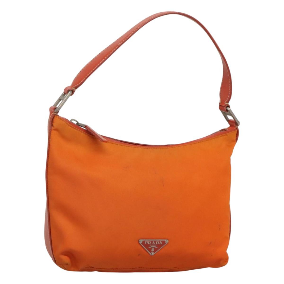 Prada Zip Shoulder Bag Tessuto, ORANGE, NYLON, Shoulder bag
