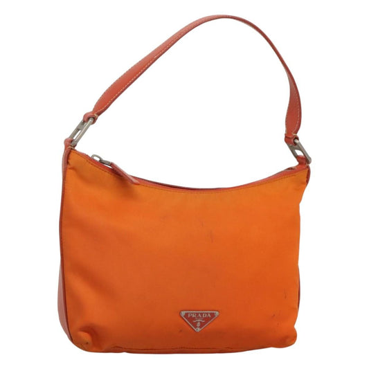 Prada Zip Shoulder Bag Tessuto, ORANGE, NYLON, Shoulder bag
