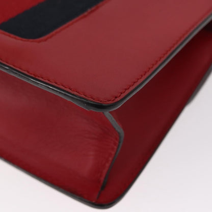 Gucci Sylvie Chain Shoulder Bag Leather, RED, LEATHER, Shoulder bag