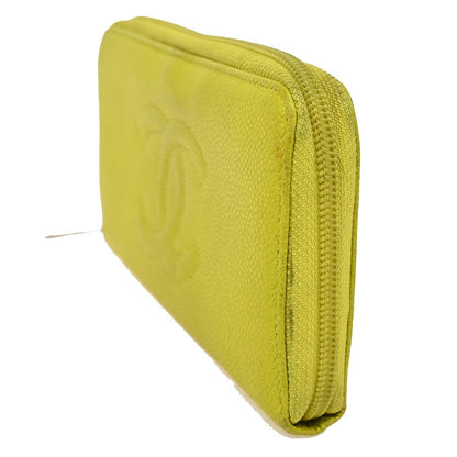 Chanel Timeless CC Zipped Wallet Caviar, YELLOW, CALFSKIN, Wallets