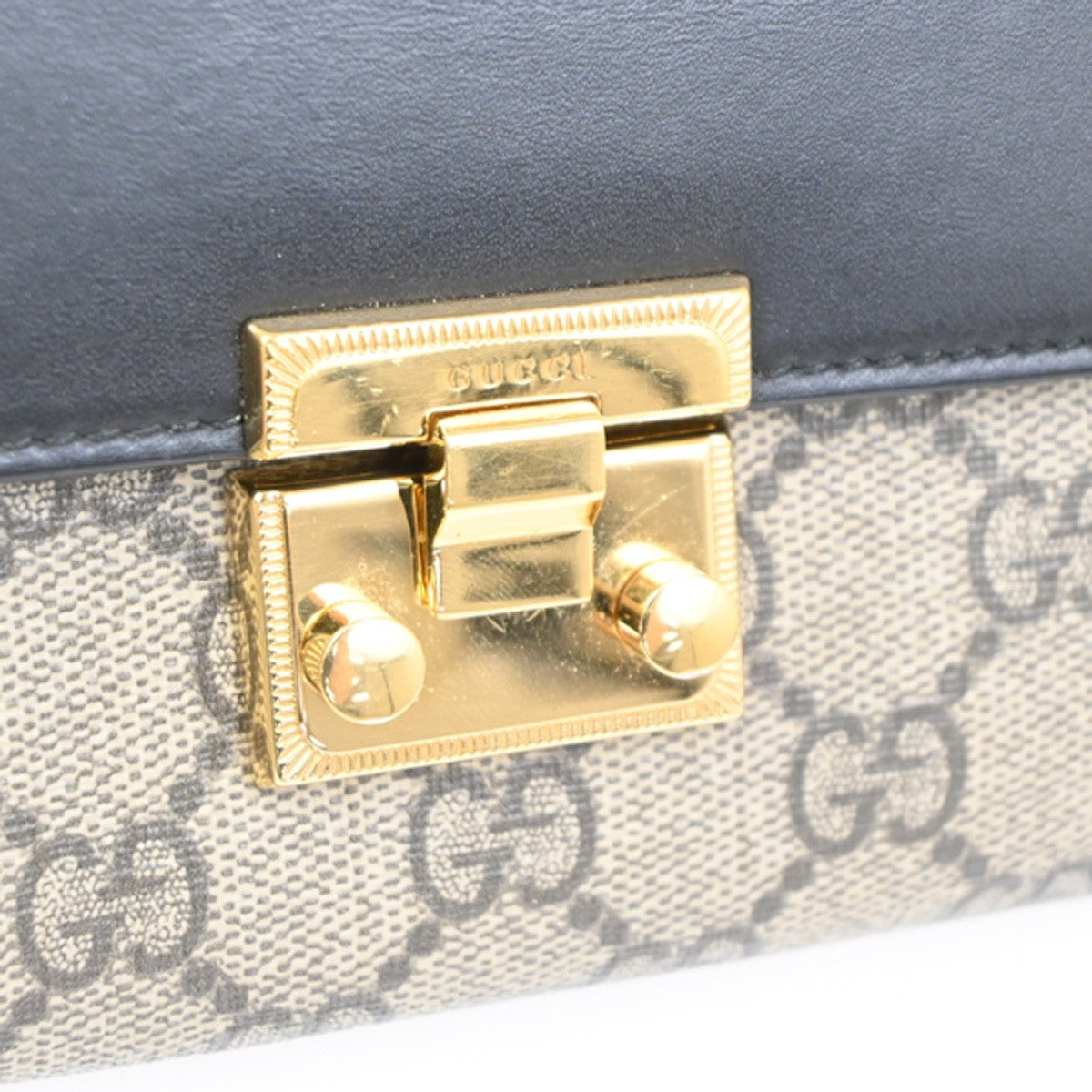 Gucci Padlock Continental Chain Wallet GG Coated Canvas and Leather, BROWN, CANVAS, Clutche & pouche