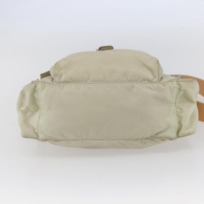 Prada Buckle Messenger Bag Tessuto, BEIGE, NYLON, Shoulder bag