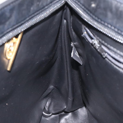 Bally Vintage Chain Shoulder Bag Quilted Leather, BLACK, LEATHER, Shoulder bag