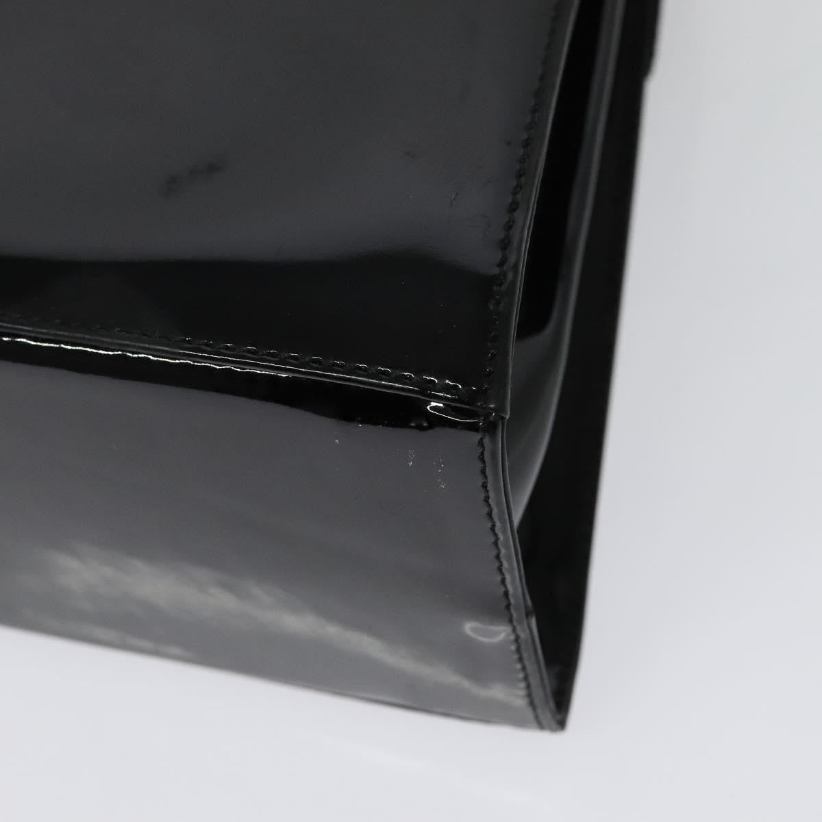 Salvatore Ferragamo Gancini Convertible Top Handle Bag Patent Leather, BLACK, PATENT_LEATHER, Handbag