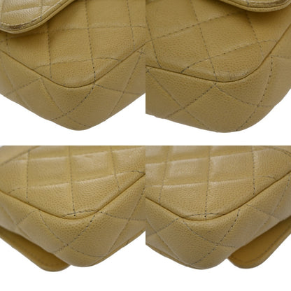Chanel Classic Sunglasses Case with Chain Quilted Caviar, BEIGE, LEATHER, Clutche & pouche