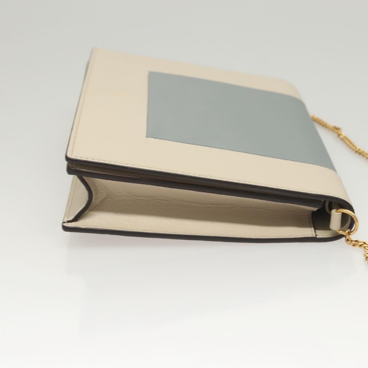 Celine Chain Shoulder Bag Leather, GRAY, LEATHER, Shoulder bag