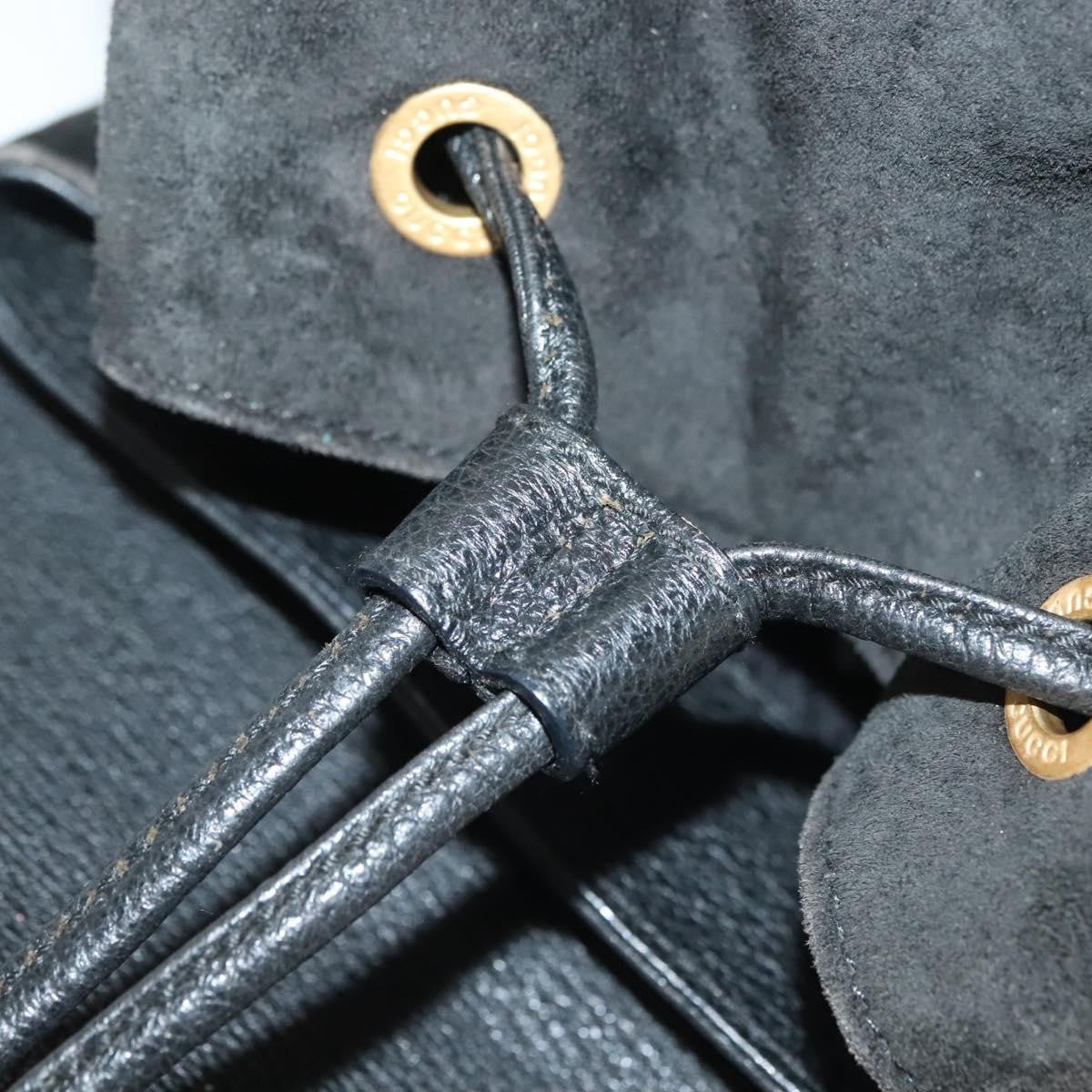 Gucci Bamboo Tassel Backpack Suede, BLACK, SUEDE, Backpack