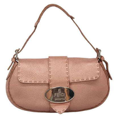 Fendi Vintage Selleria Flap Bag Leather, PINK, LEATHER, Shoulder bag