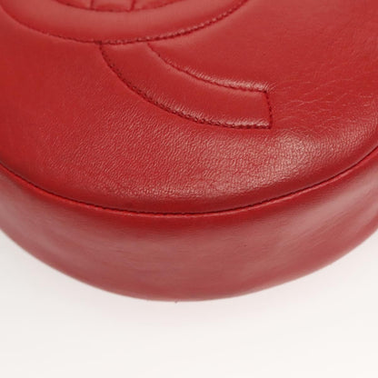 Chanel Vintage Round Tassel Crossbody Bag Quilted Lambskin, RED, LEATHER, Shoulder bag