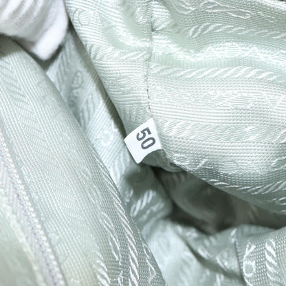 Prada Vintage Zip Handbag Tessuto, Silver, Nylon, Handbag