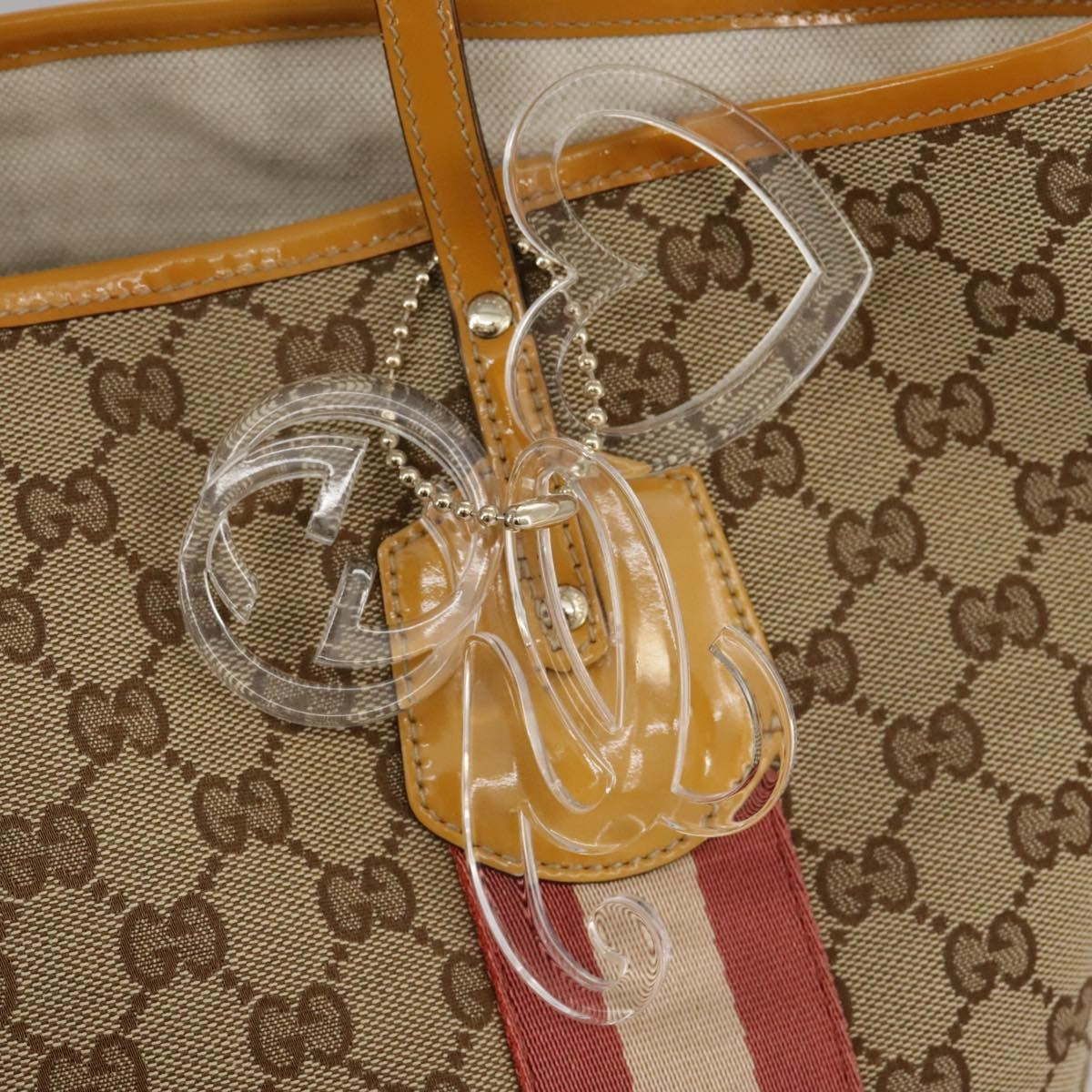 Gucci Sherry Line Tote Canvas, BEIGE, CANVAS, Tote bag