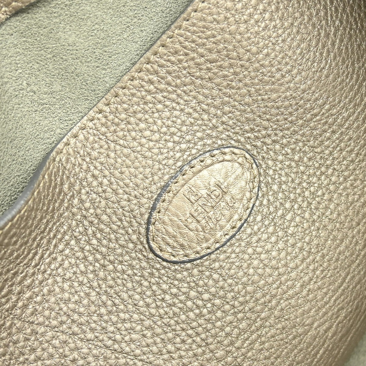 Fendi Selleria Logo Hobo Leather, GRAY, LEATHER, Handbag