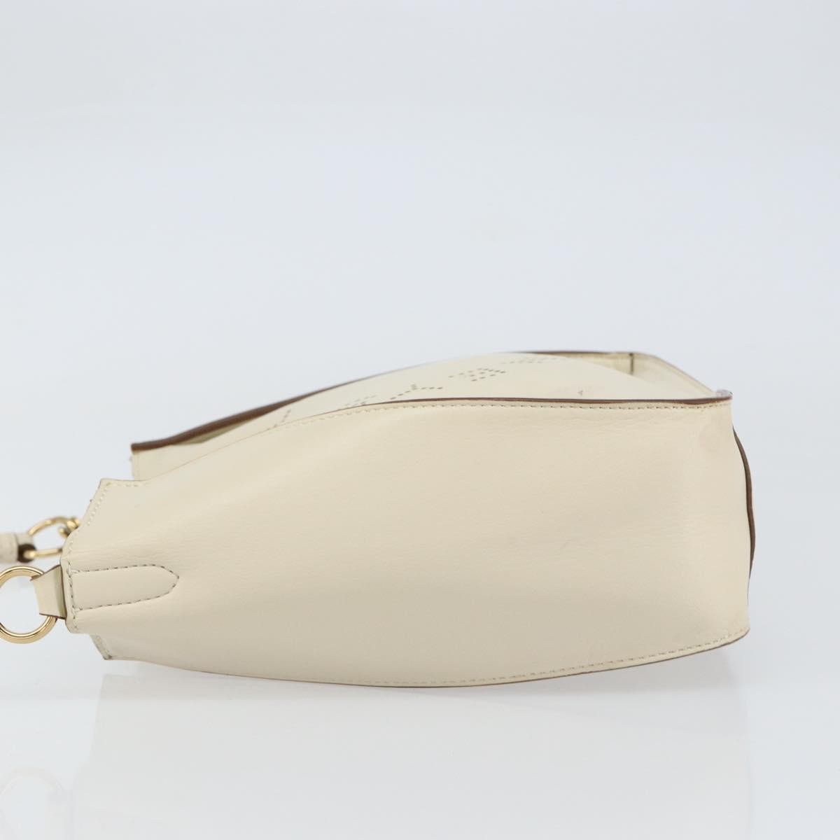Stella McCartney Logo Crossbody Bag Perforated Faux Leather, BEIGE, LEATHER, Shoulder bag
