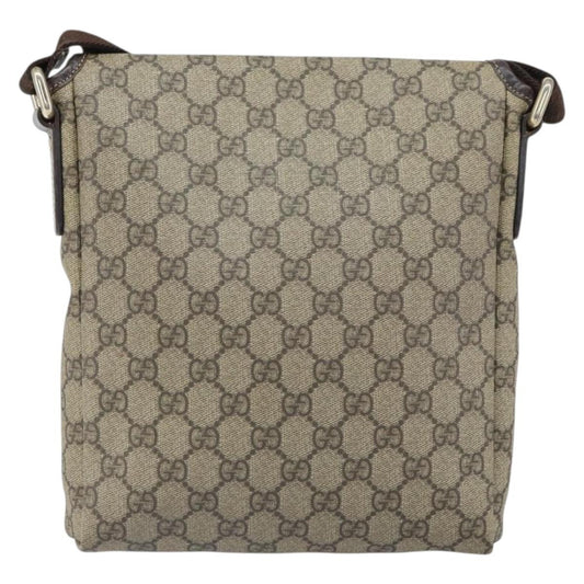 Gucci Flap Messenger GG Coated Canvas, BEIGE, PVC, Shoulder bag
