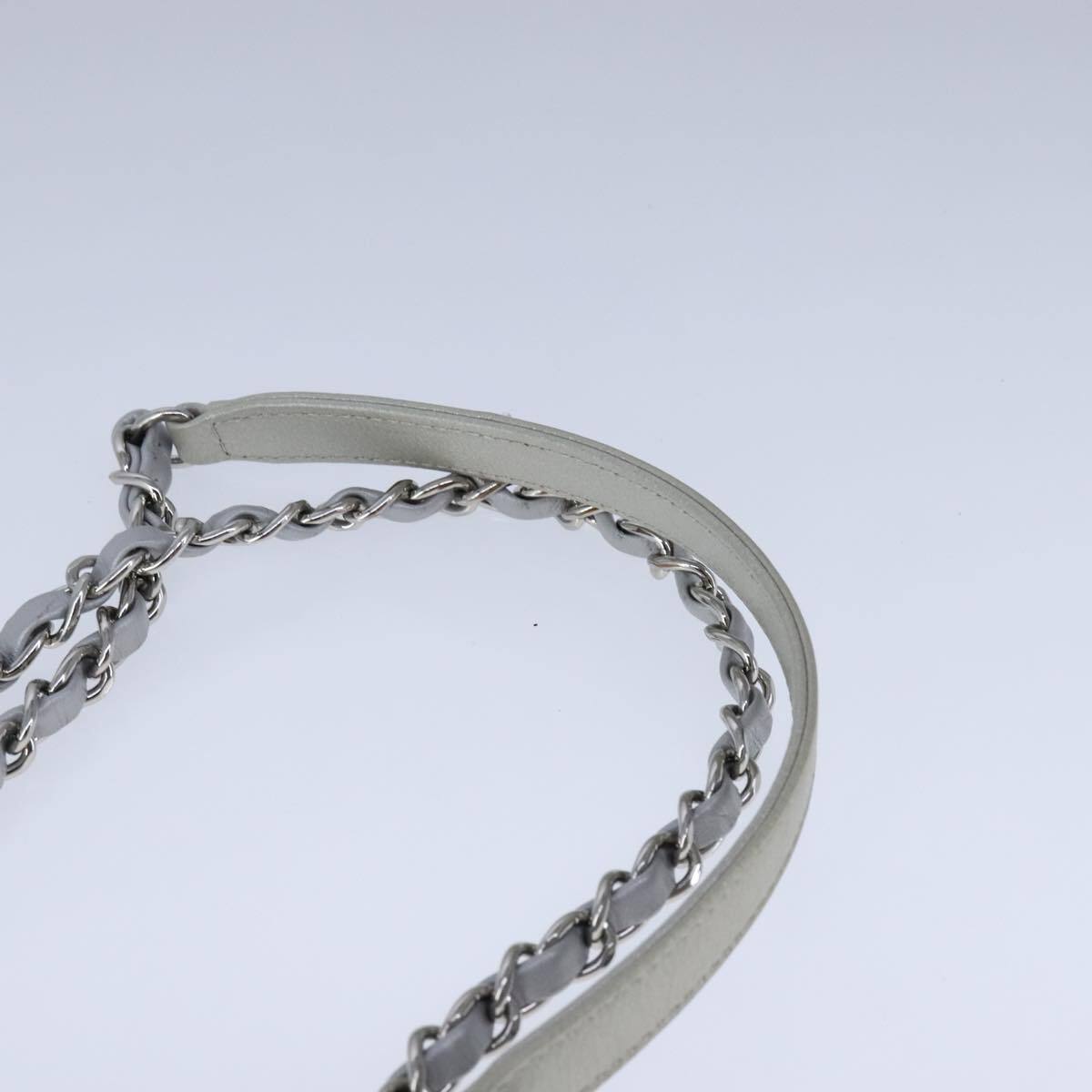 Chanel Vintage Classic Single Flap Bag Stitched Calfskin, GRAY, LEATHER, Shoulder bag