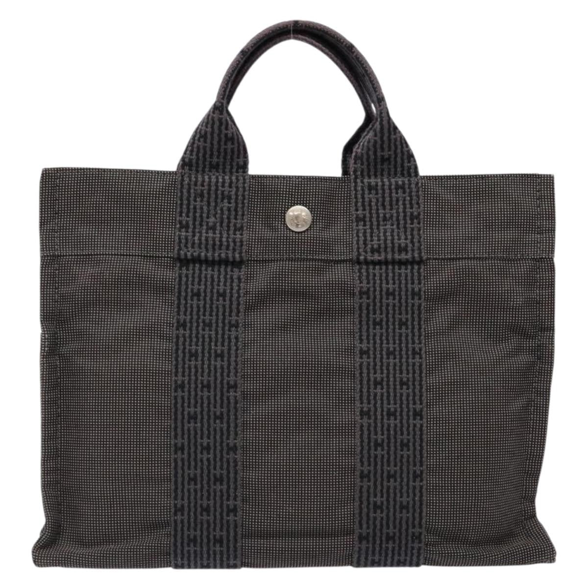 Hermes Fourre Tout Tote Canvas, GRAY, CANVAS, Tote bag
