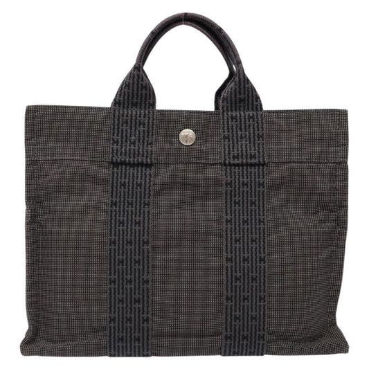 Hermes Fourre Tout Tote Canvas, GRAY, CANVAS, Tote bag